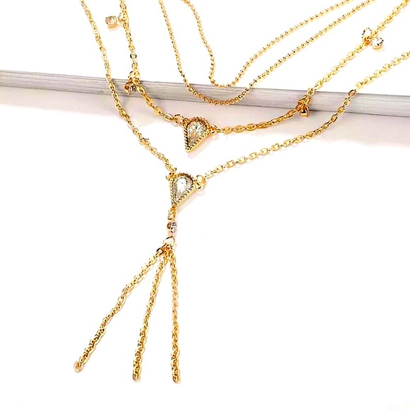 ⚜️[𝟯/$𝟭𝟴]⚜️4 Layered Crystal Drop Choker NEW - Picture 5 of 9